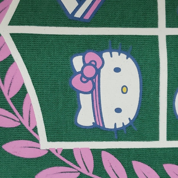 Hello Kitty Athletic Dept. Graphic Cropped Long Sleeve Sweatshirt ~ Green - Picture 10 of 15